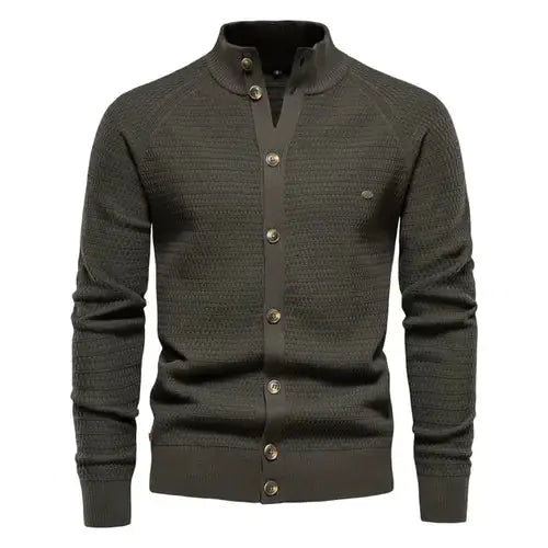 Button Mock Neck Men's Cardigan GLR SHOPPING