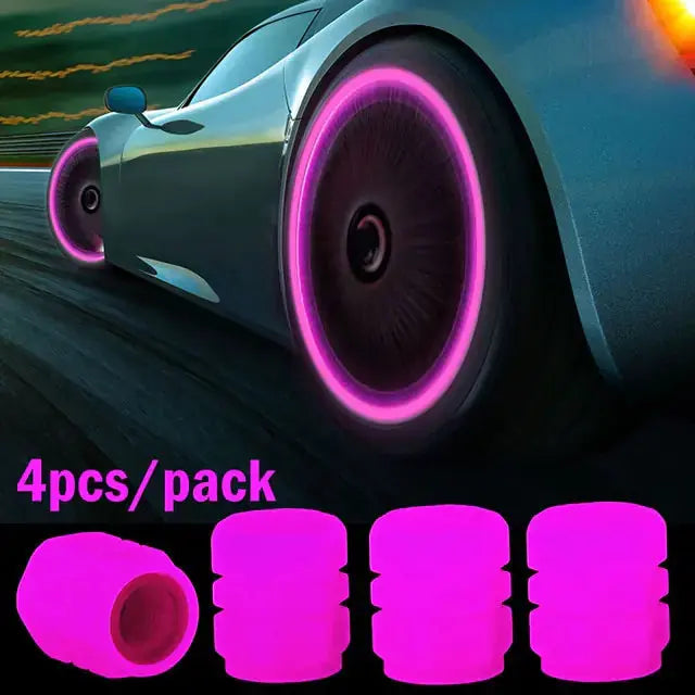 Fluorescent Night Glowing Valve Caps GLR SHOPPING