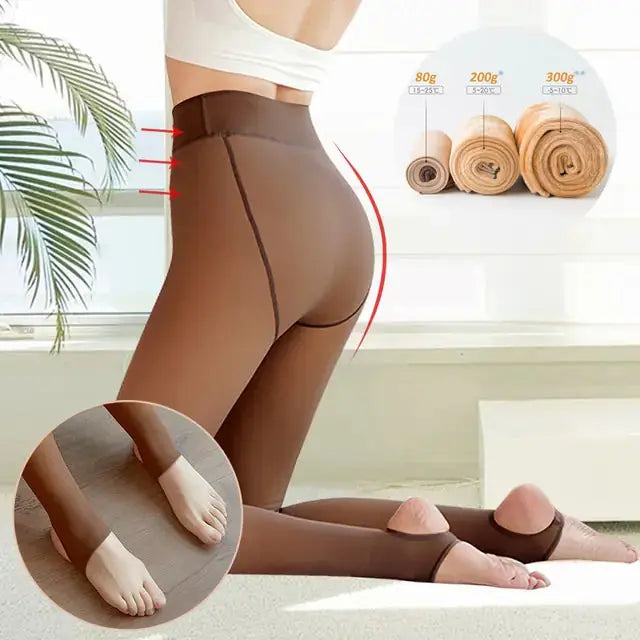 Fleece Lined Thermal Fake Pantyhose - GLR SHOPPING