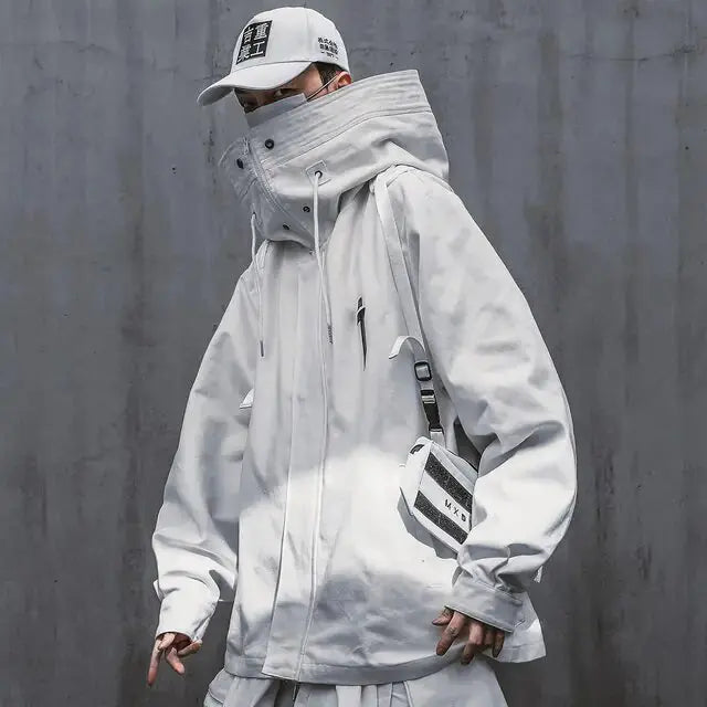 Turtleneck Hooded Zip Up Jacket For Men GLR SHOPPING