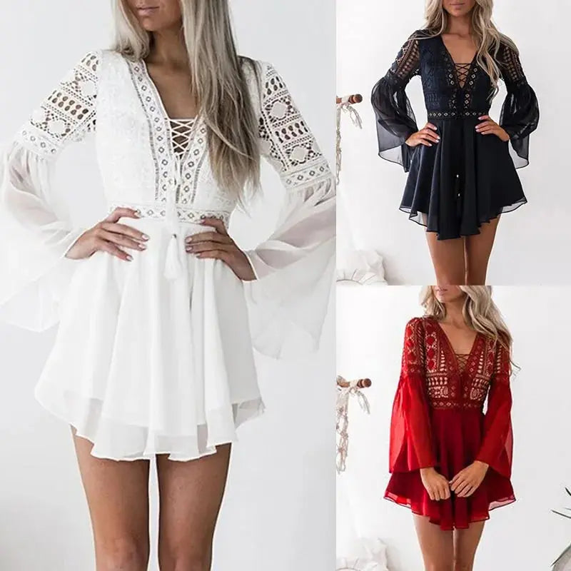 White Hollowed Dress GLR SHOPPING