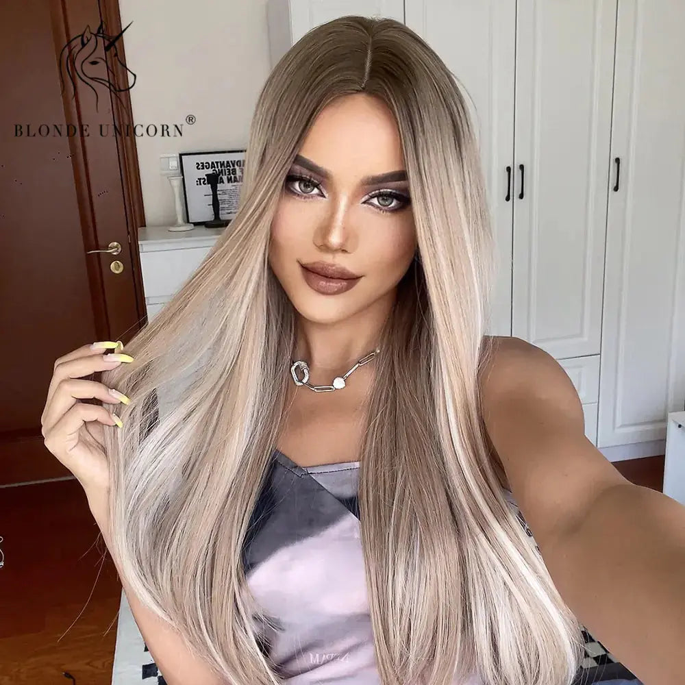 Synthetic Long Brown Wig GLR SHOPPING