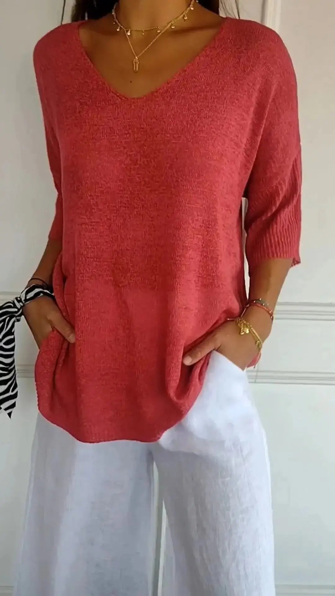 Trendy V-Neck Top GLR SHOPPING