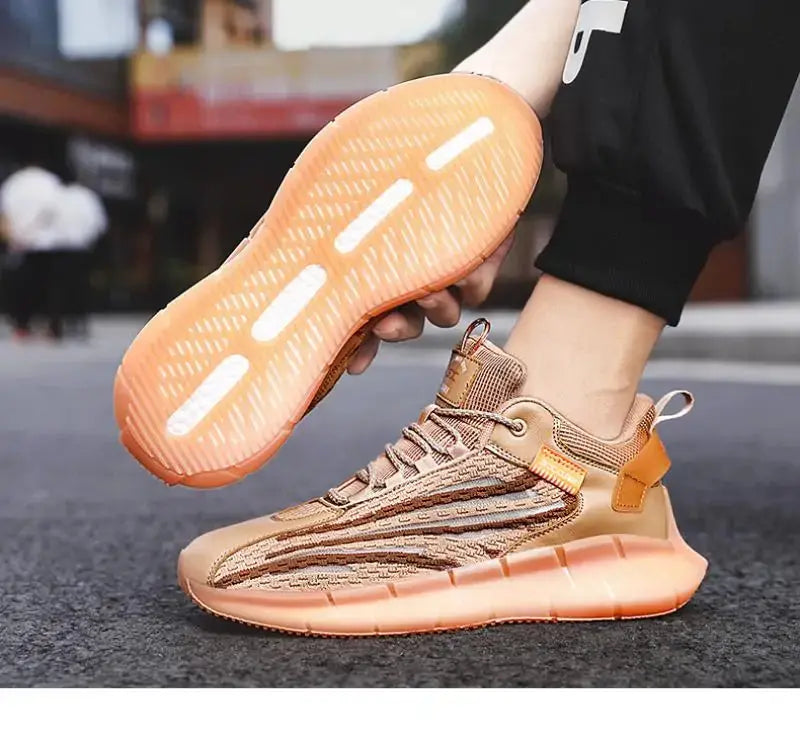 2021 Fashion New Men Sneakers High Quality Breathable Reflective Male Running Shoes Comfortable Thick Bottom Men Shoes GLR SHOPPING