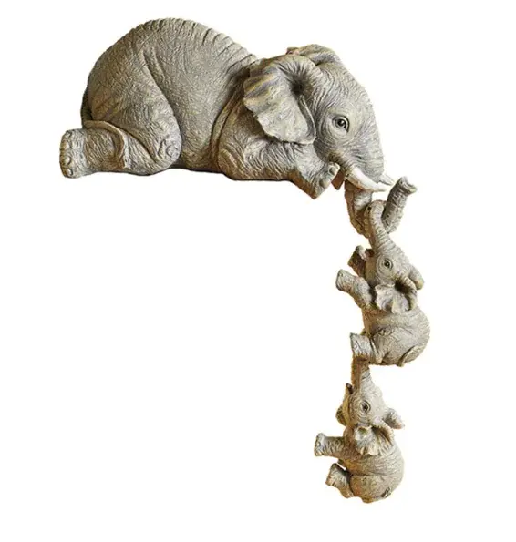 Set of 3 Elephant Figurines GLR SHOPPING