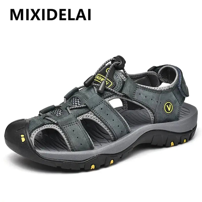 MIXIDELAI Genuine Leather Men Shoes Summer New Large Size Men's Sandals GLR SHOPPING