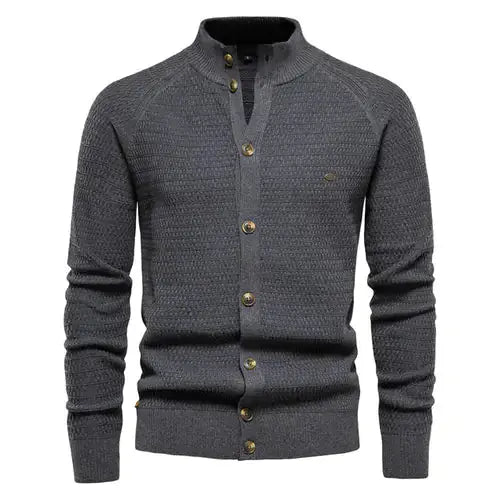 Button Mock Neck Men's Cardigan GLR SHOPPING