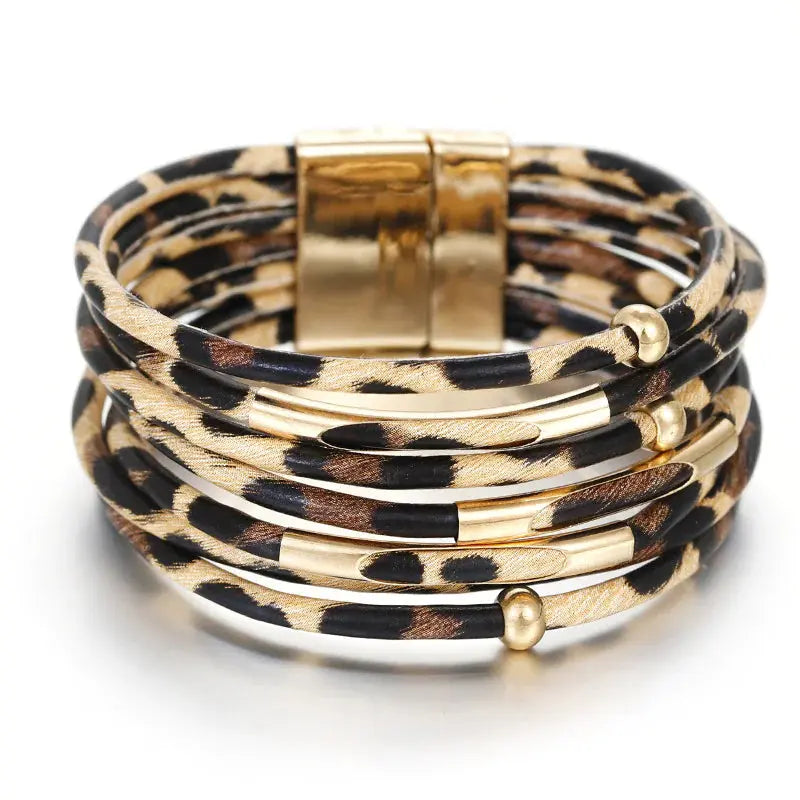 Leopard Print Leather Bracelet GLR SHOPPING