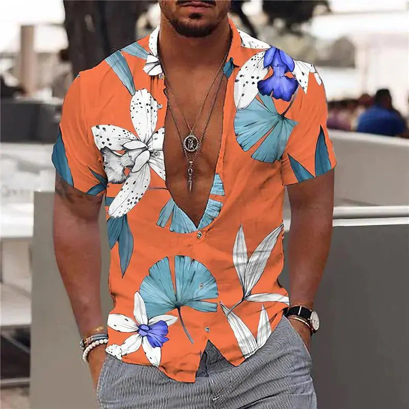 Summer Hawaiian Floral Shirts For Men GLR SHOPPING