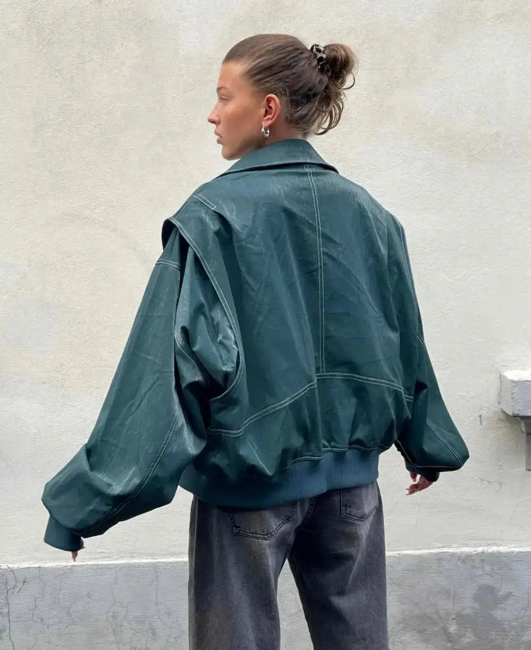 Casual Oversized Leather Jacket Women Fashion GLR SHOPPING