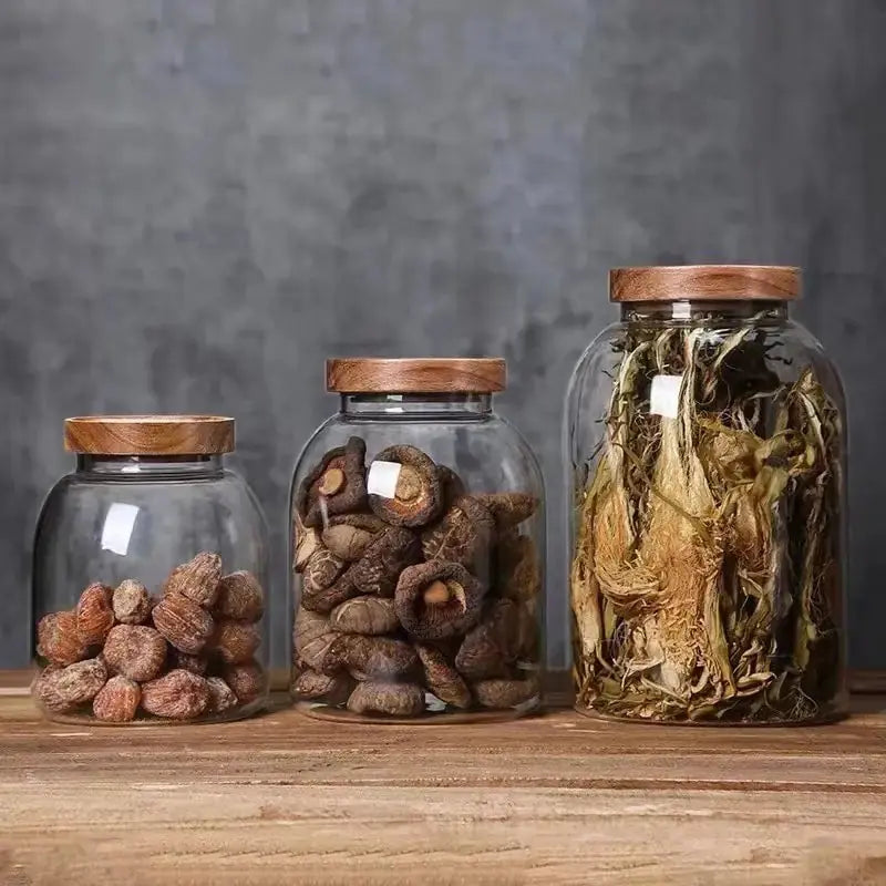Large-Capacity Glass Jar with Wooden Lid GLR SHOPPING