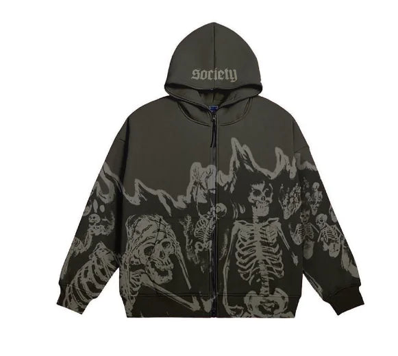 Streetwear Skull Print Hoodies