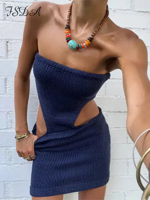 Strapless Knit Bodycon Dress GLR SHOPPING