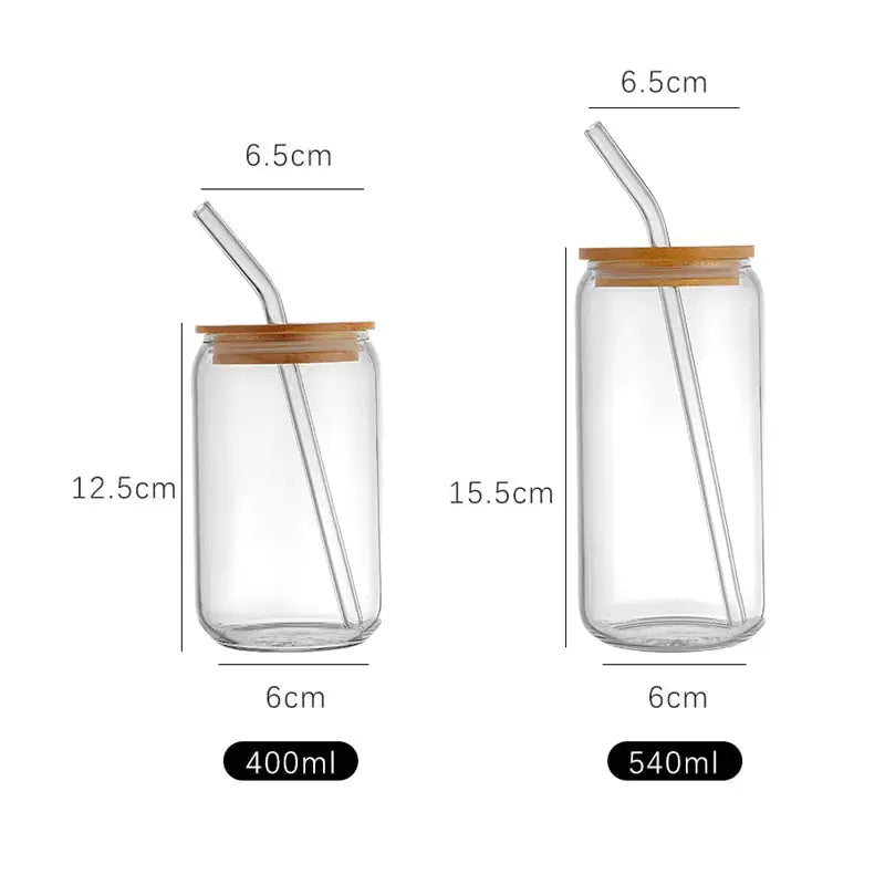 Aesthetic Glass Cup With Lid and Straw GLR SHOPPING