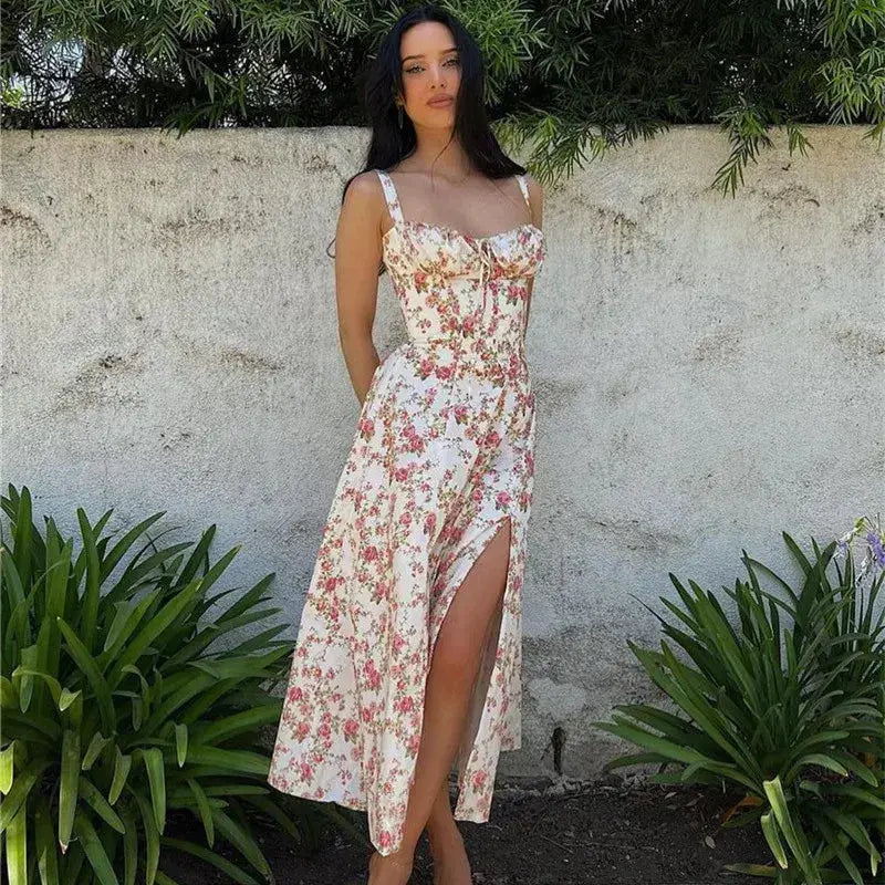 Pink Floral Office Midi Dress GLR SHOPPING