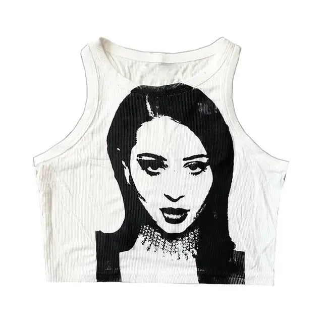 2022 Summer Print Personality Bright Color Sleeveless Y2K Clothes GLR SHOPPING