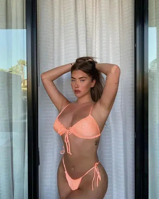 Split Solid Beach Bikini Size Swimwear GLR SHOPPING
