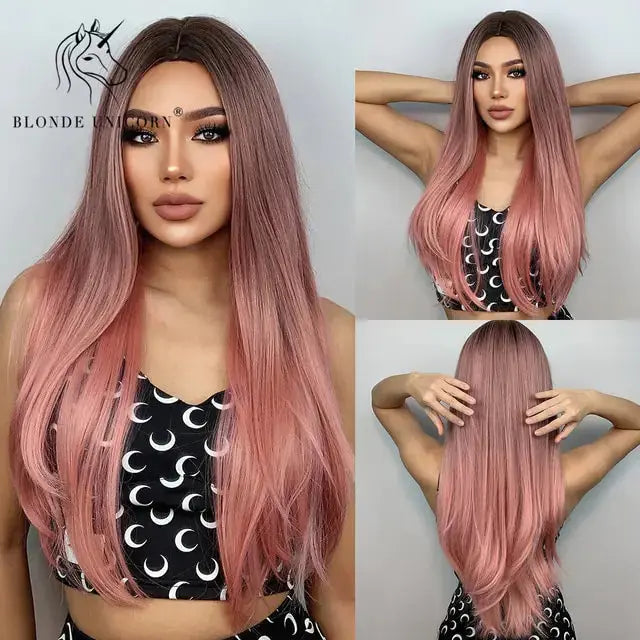 Synthetic Long Brown Wig GLR SHOPPING