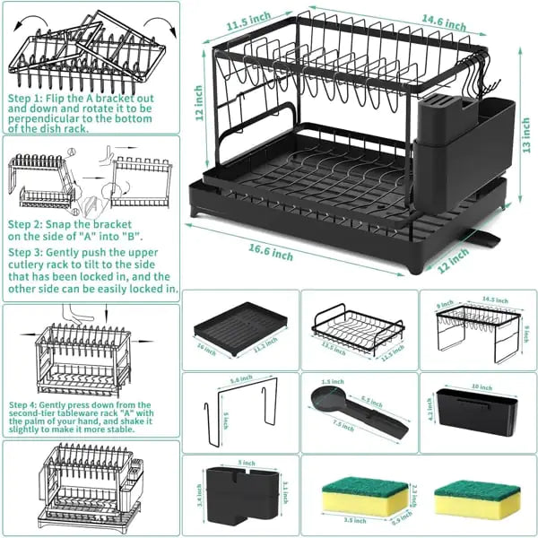 Compact Chef's 2-Tier Dish Organizer