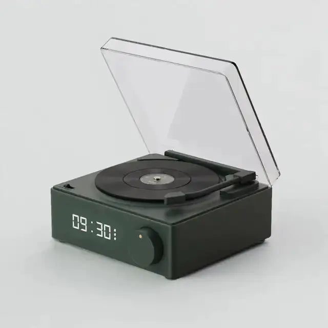 New Retro Vinyl Wireless Bluetooth Speaker Alarm Clock GLR SHOPPING