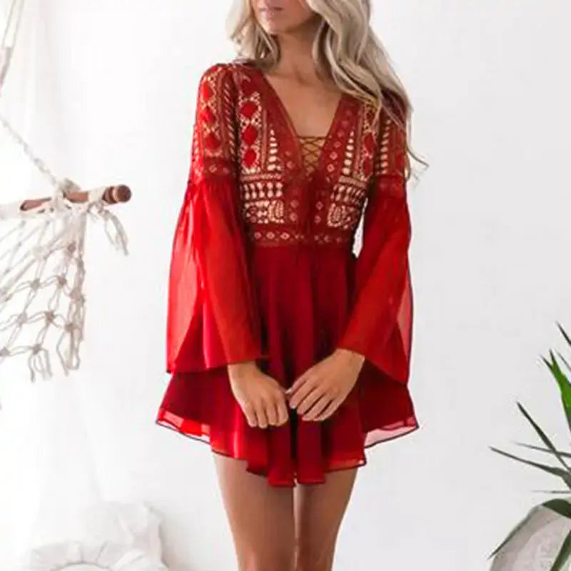 White Hollowed Dress GLR SHOPPING