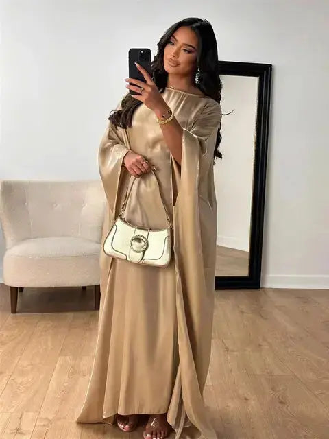 Satin Butterfly Abaya GLR SHOPPING
