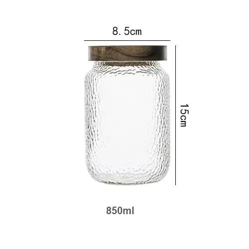 Glass Airtight Canister with Wood Lid GLR SHOPPING