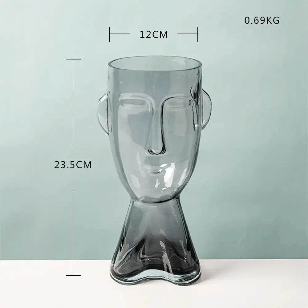 Abstract Human Face Glass Flower GLR SHOPPING