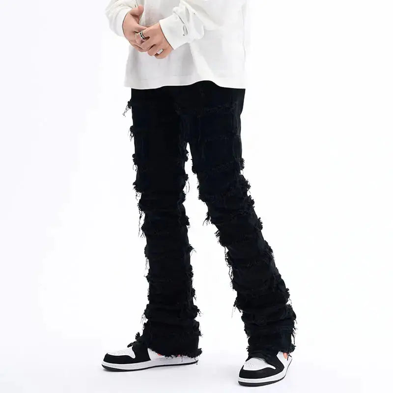 Harajuku Striped Tassel Jeans GLR SHOPPING