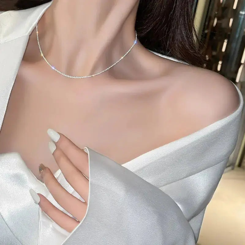 Clavicle Titanium Steel Choker Necklace GLR SHOPPING