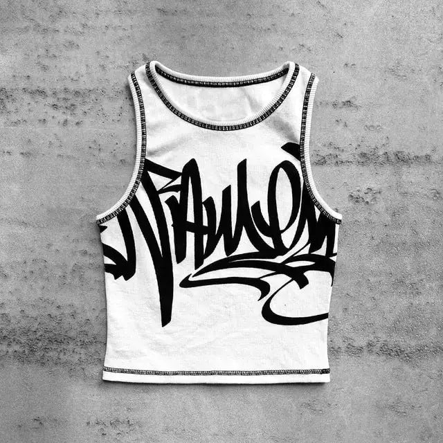 2022 Summer Print Personality Bright Color Sleeveless Y2K Clothes GLR SHOPPING