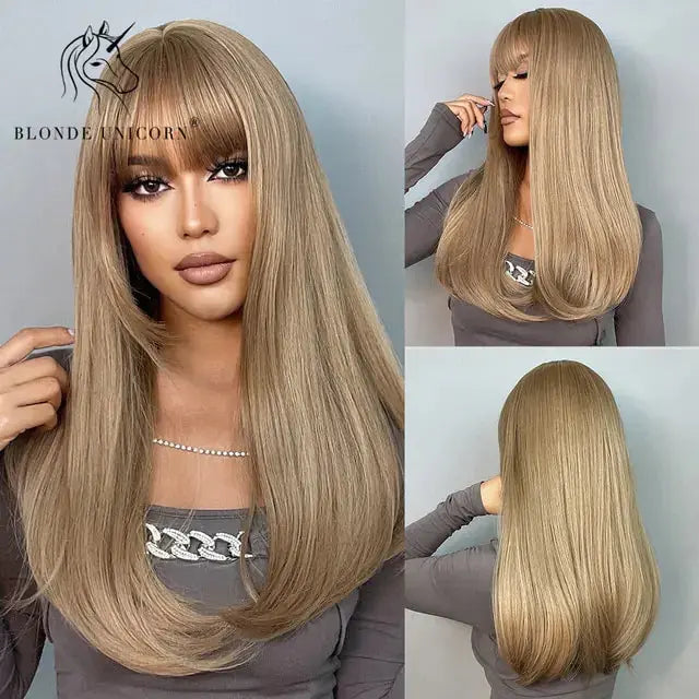 Synthetic Long Brown Wig GLR SHOPPING