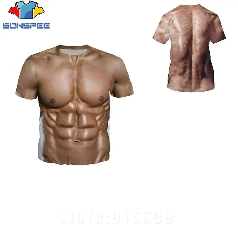 3D Printed Fake Muscle T-shirts GLR SHOPPING