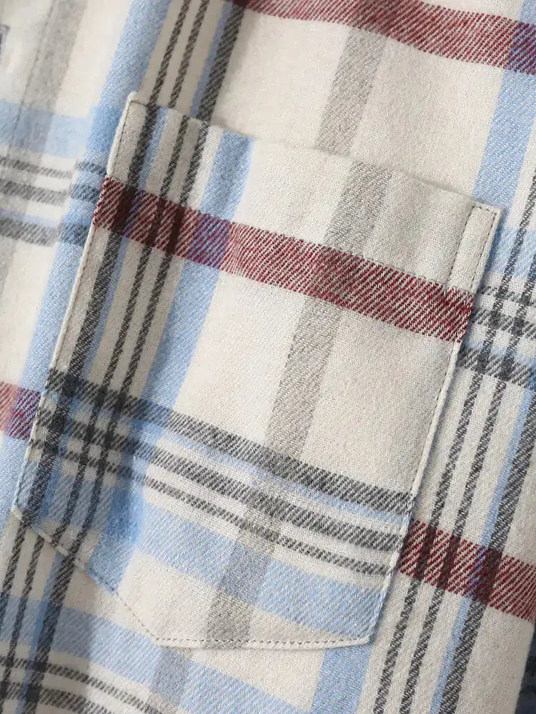 Plato White Plaid Long Sleeve GLR SHOPPING