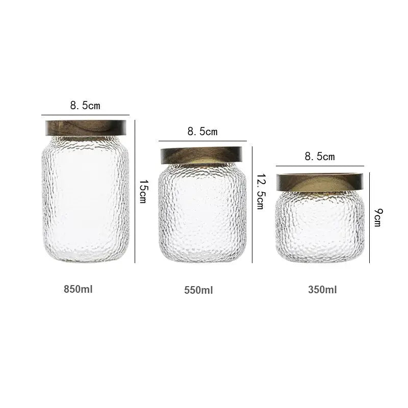 Glass Airtight Canister with Wood Lid GLR SHOPPING