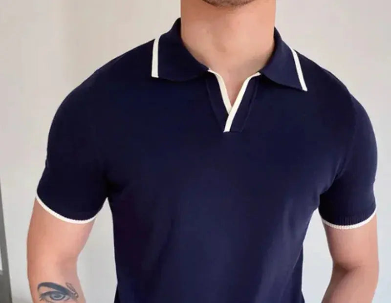 Open Neck Short Sleeve Polo GLR SHOPPING