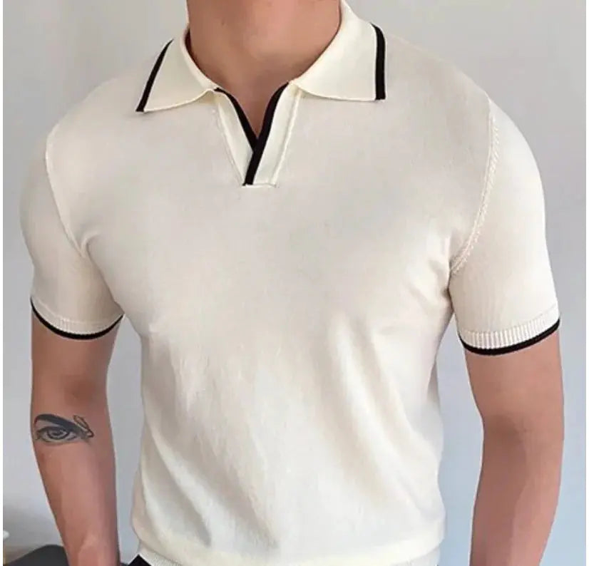 Open Neck Short Sleeve Polo GLR SHOPPING