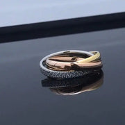 Diamond Couple Design Trend Cross Three Rings in 3 Colors GLR SHOPPING
