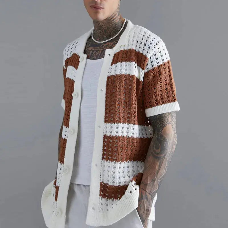 Patchwork Knit Shirt GLR SHOPPING