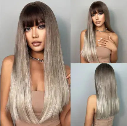 Synthetic Long Brown Wig GLR SHOPPING