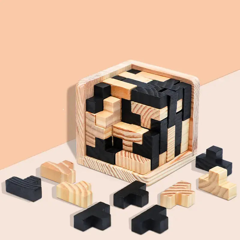 3D Wooden Cube Puzzle Toy GLR SHOPPING