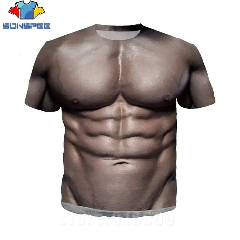 3D Printed Fake Muscle T-shirts GLR SHOPPING