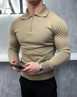 Long Sleeve Polo Shirt - Must Grey