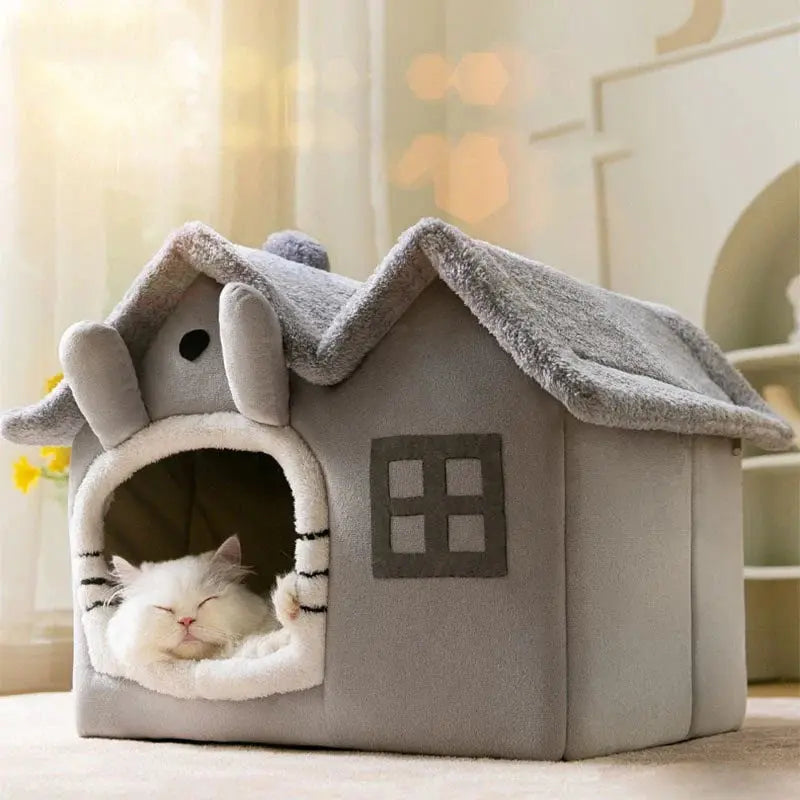 Removable Roof Plush Pet House - GLR SHOPPING