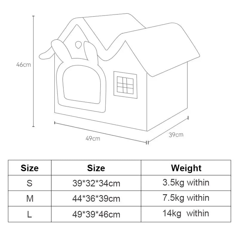 Removable Roof Plush Pet House - GLR SHOPPING