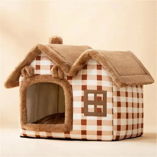 Removable Roof Plush Pet House - GLR SHOPPING