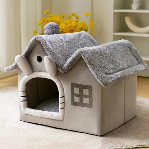 Removable Roof Plush Pet House - GLR SHOPPING