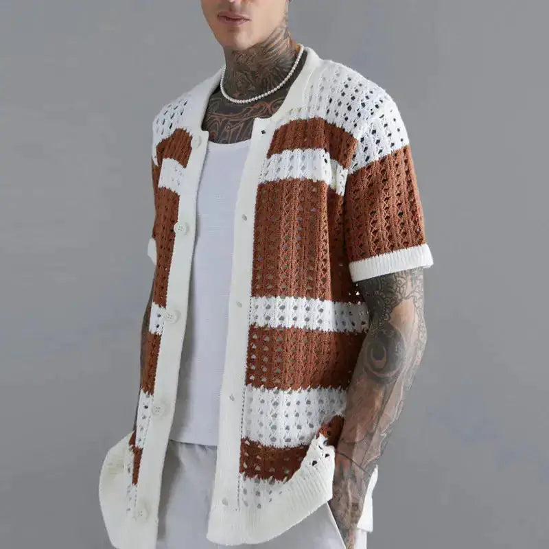 Patchwork Knit Shirt GLR SHOPPING