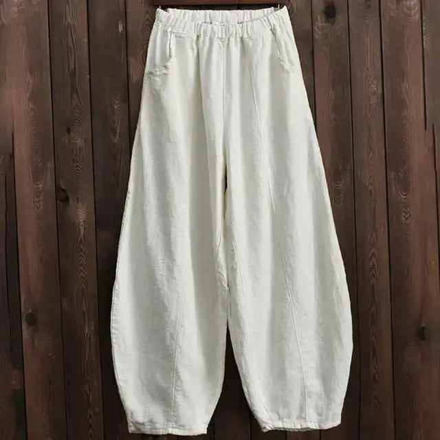 Cotton Linen Style Bloomers Wide Leg Pants GLR SHOPPING
