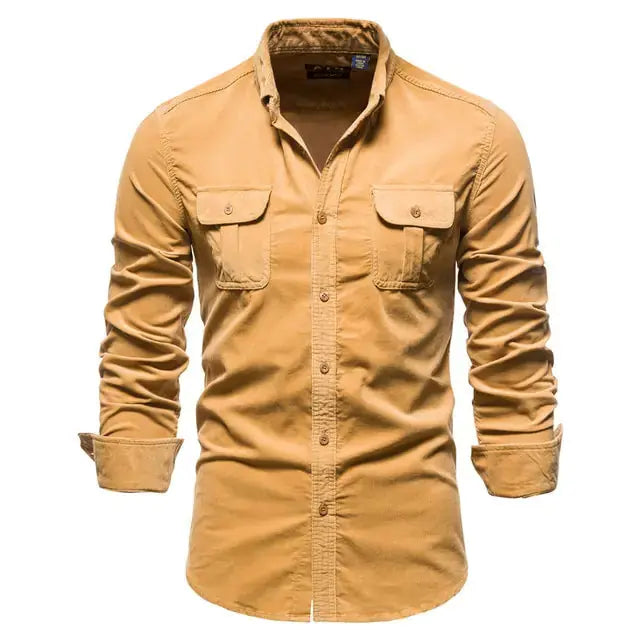 Men's Business Casual Corduroy Shirt GLR SHOPPING